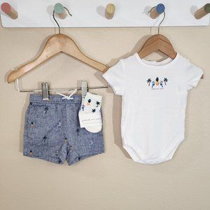 Tropical Print Short, Matching Bodysuit and 2-Pack Socks - Janie and Jack 0-3m